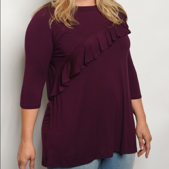 Final price - Plum ruffle blouse - Picture 1 of 2